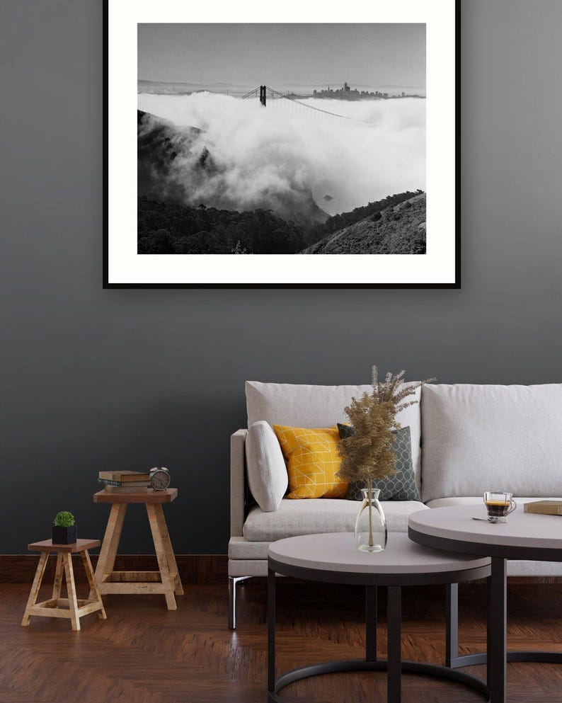 Golden Gate Bridge in Fog Print, Black and White Film Photography, 4x5 Large Format, San Francisco Wall Art, Hand-Signed Limited Edition image 6