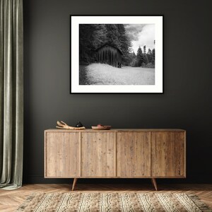 Swiss Alps Cabin Print, Mount Pilatus Black and White Photography, Alpine Mountain Wall Art, Hand-Signed Limited Edition of 15 afbeelding 6