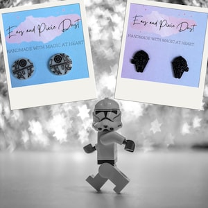 Star Wars inspired earrings - Death Star and Millennium Falcon