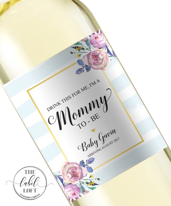 Pregnancy Announcement Wine Label Mommy To Be Baby