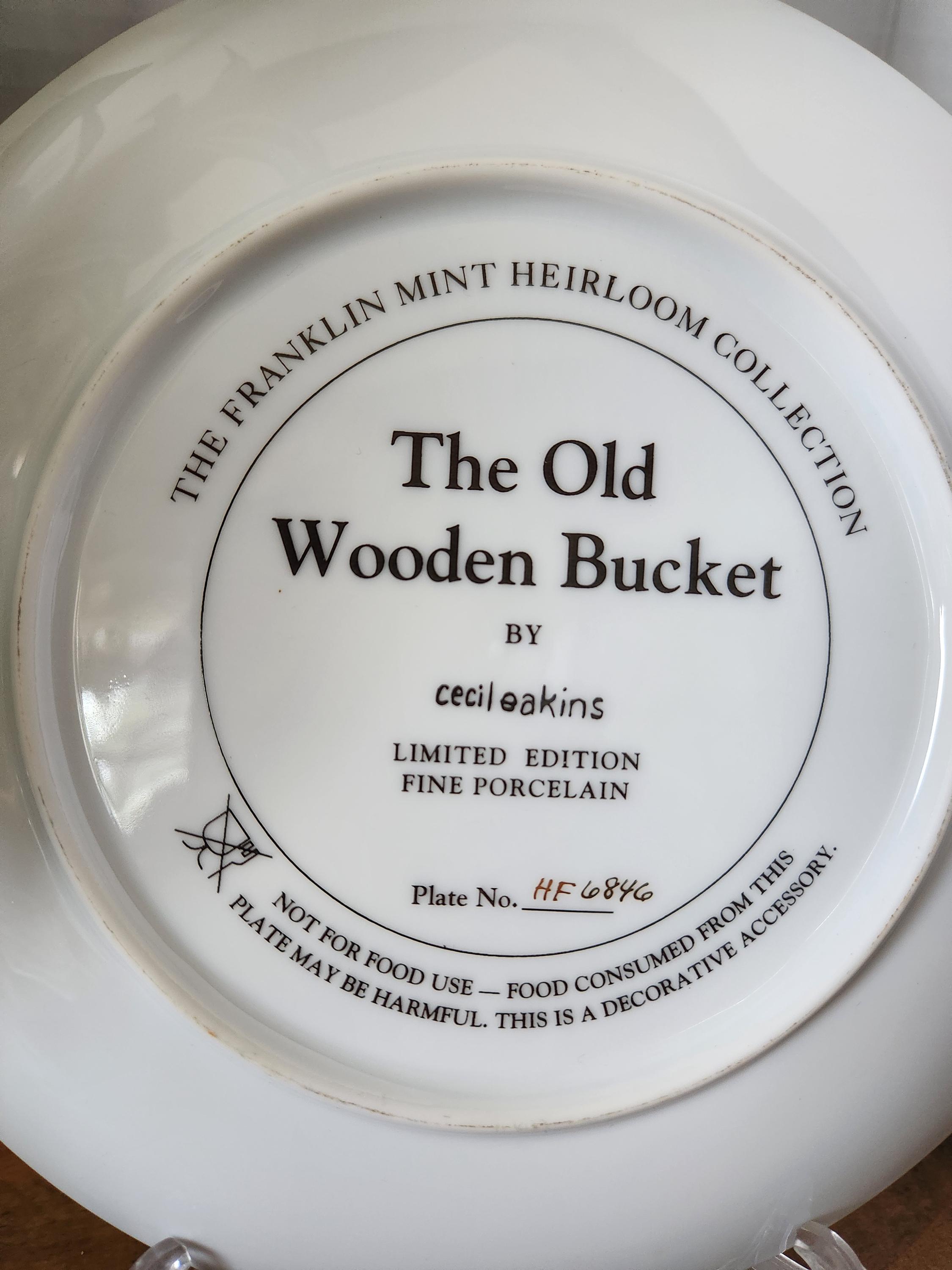 The Old Wooden Bucket by Cecil Eakins the Franklin Mint Heirloom