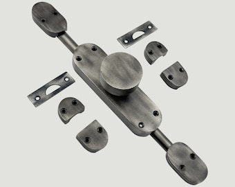 Antique Pewter Sun Grove Door Iron Cremone Bolt | Premium Antique Pewter Hardware for Doors Up to 9 Feet Tall, Combining Timeless Elegance