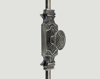 Antique Pewter cast iron 6 Ft Cremone Bolt –Antique Pewter French Corinthian Window Cremone Bolt, Vintage Window Cabinet Armoire Hardware