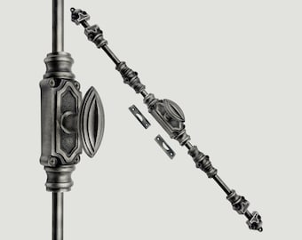 Antique Pewter Barcheski Door Iron Cremone Bolt | Durable Construction,  Hardware for Doors Upto 9 feet | Includes Easy Mounting Hardware