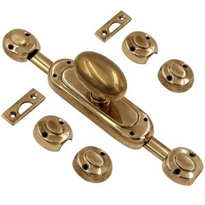 Aged brass Unlacquered oval egg shaped knob 6 feet Window brass Cremone Bolt | aged brass /Renovators brass,Cremone Bolt Window Hardware |