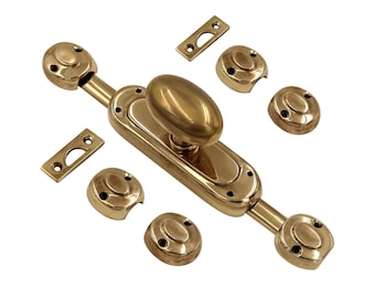 SET OF 4-Aged brass Unlacquered oval egg shaped knob 6 feet Window brass Cremone Bolt | aged brass /Renovators brass,Cremone Bolt .