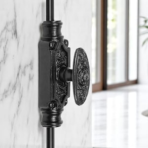 Dalston 6 feet Window Iron Cremone Bolt | Black Powder Coated, Classic Style Cremone Bolt Window Hardware | Elegance & Modern Design.