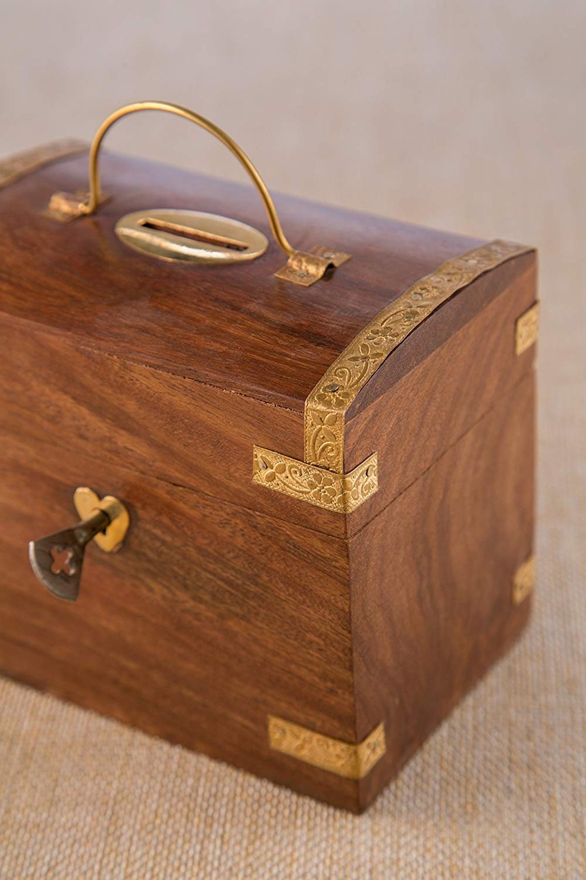 Wood Coin Bank for Kids and Adults Treasure Chest Design Etsy