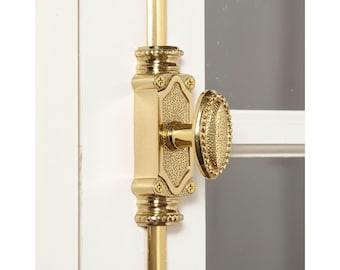Brass Window Beaded knob Cremone Bolt Hardware Upto 6 feet | Lacquered brass Window Cremone Bolt Latch Lock