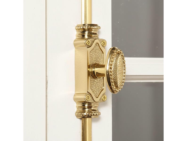 Brass Window Latch Unlacquered Brass Window Brass Beaded Knob Cremone Bolt Hardware Upto 6 ...