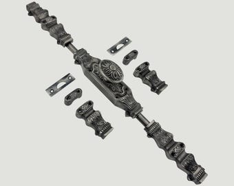 Antique pewter Corinthian FloralDoor | Soild Iron Cremone Bolt | Antique Pewter | Modern & Classic Design | Durable Upto 9 feet.