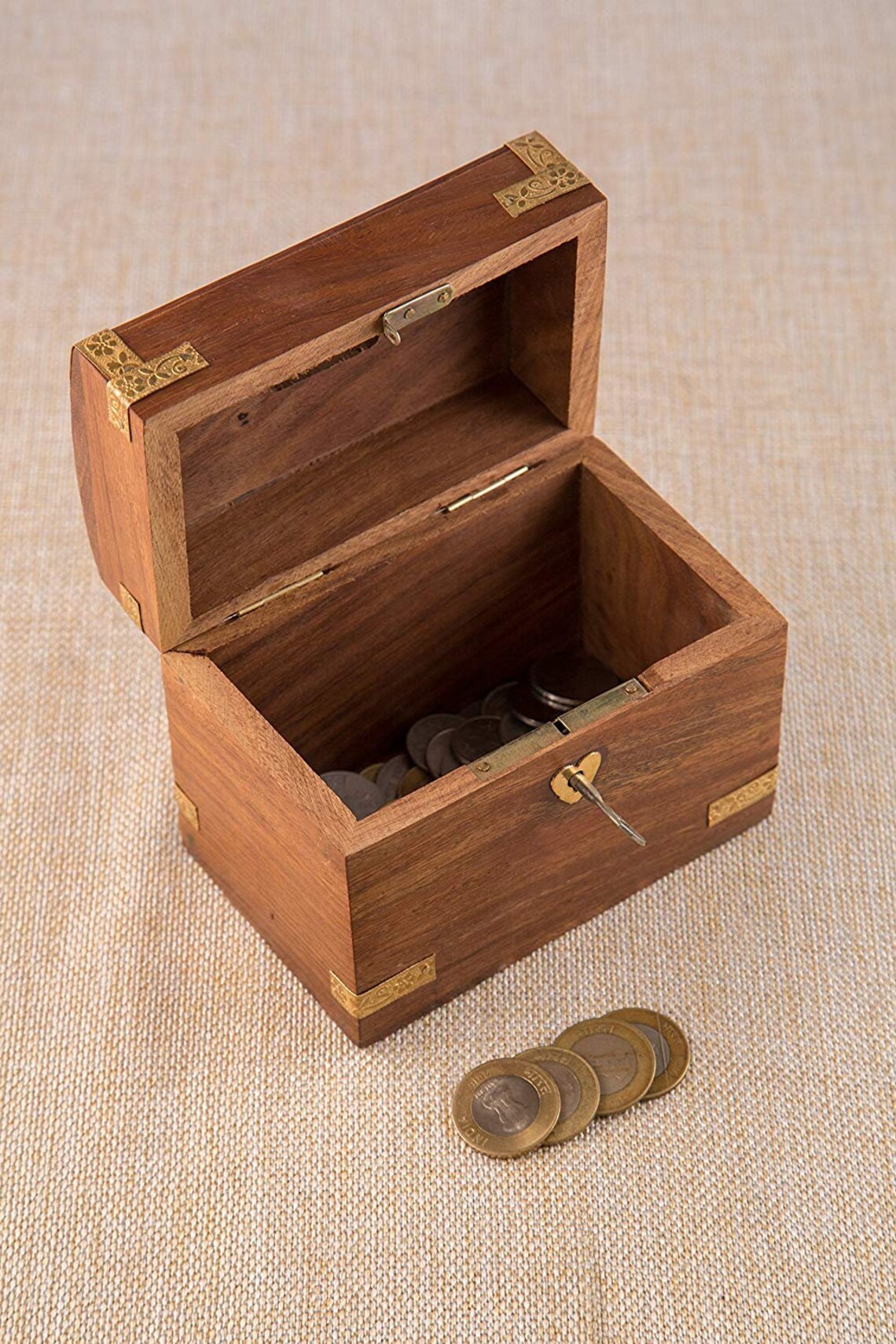 Wood Coin Bank for Kids and Adults Treasure Chest Design Etsy