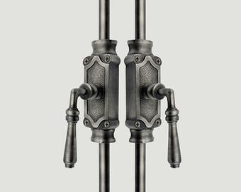 Antique Pewter Lever Handle window Iron Cremone Bolt | Antique pewter Hardware for Windows Up to 6 Feet | Classic, Durable|