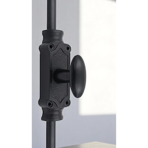 Stepney Window Iron Cremone Bolt | Premium Black Powder Coated Iron for Windows & Cabinets upto 6 feet Customizable Length for Perfect Fit.