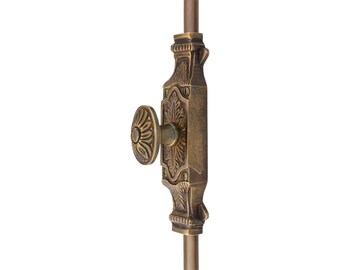 Solid Brass 6 Ft Cremone Bolt – Unlacquered Antique Brass French Corinthian Window Cremone Bolt, Vintage Window Cabinet Armoire Hardware