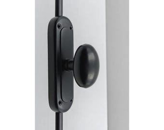 Classic Oval Knob Door Iron Cremone Bolt 9 feet | Matt-Black Powder Coated, Classic Cremone Bolt Door Hardware | Elegance & Modern Design