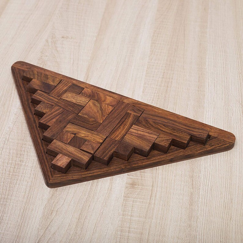 Wood Triangle Tangram Puzzle Game 9 Piece 11.6 x 6.4 x 0.6 Etsy
