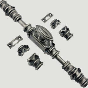 Aged Brass Unlacquered Barcheski Window brass plain stepped knob Cremone Bolt Hardware Upto 6 feet | Renovator brass Window Cremone Bolt