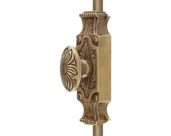 Solid Brass 2 Ft Cremone Bolt – Unlacquered Antique Brass French Corinthian Cabinet Cremone Bolt, Vintage Cabinet Armoire Hardware