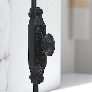 Corinthian FloralDoor | Soild Iron Cremone Bolt | Black Powder Coated | Modern & Classic Design | Durable Upto 9 feet | Door Cremone Bolt|