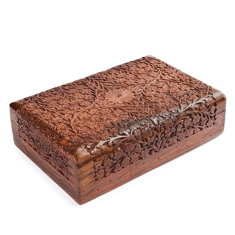 Wood Decorative Memory Box Keepsake box Jewelry Box - Christmas Gifts Handmade Jewelry Storage Box 12x8in