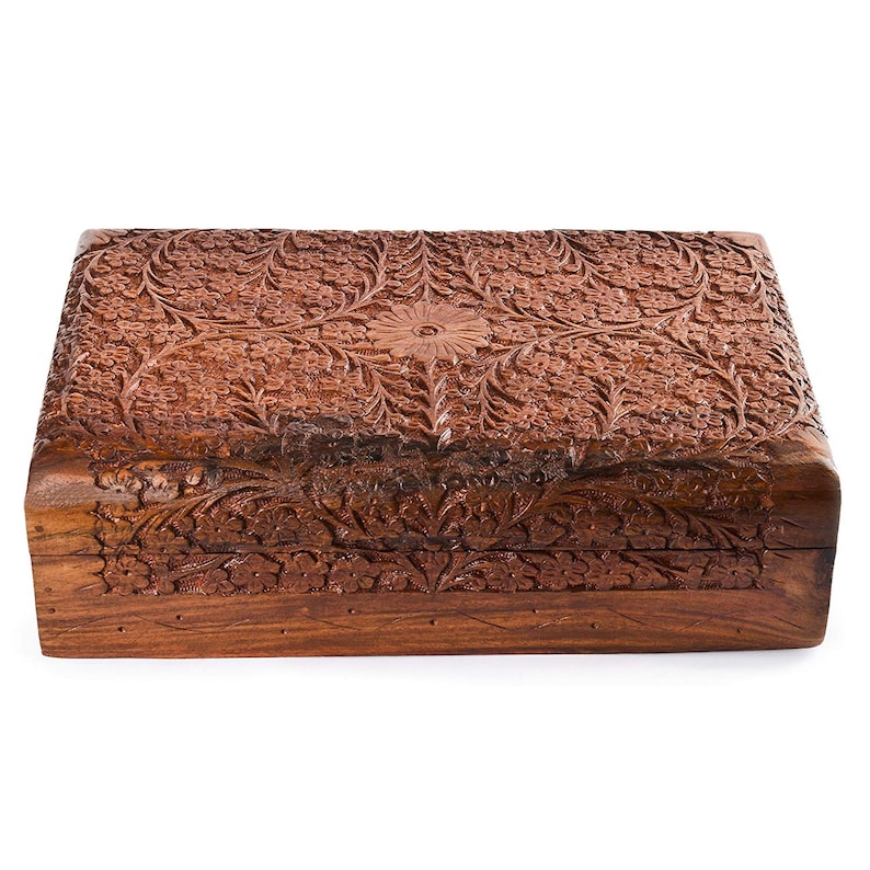 Wood Decorative Memory Box Keepsake box Jewelry Box - Christmas Gifts Handmade Jewelry Storage Box 12x8in