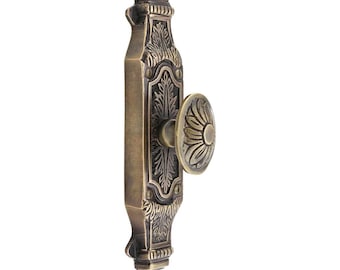 Lacquered Solid Brass 9 Ft Cremone Bolt – Antique Brass French Door Cremone Bolt, Vintage Window Cabinet Armoire Hardware