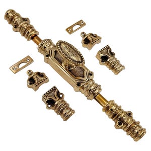 Aged brass Unlacquered Beaded 9 feet Door brass Cremone Bolt | aged brass | Renovators brass Cremone Bolt Door Hardware |Window |Cabinet|