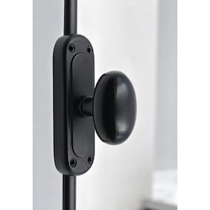 Classic Oval Knob Window Iron Cremone Bolt 6 feet | Matt-Black Powder Coated, Classic Style Cremone Bolt Window Hardware.Modern design