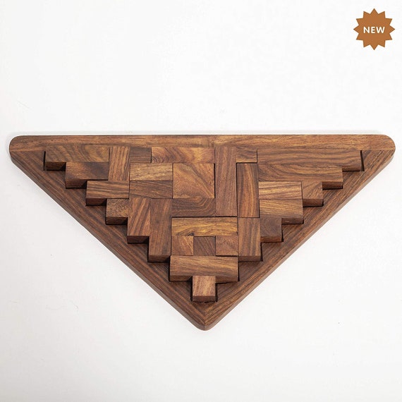 Wood Triangle Tangram Puzzle Game 9 Piece 11.6 x 6.4 x 0.6 Etsy