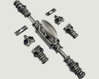 Antique Pewter Stepney Door Iron Cremone Bolt | Durable Construction,  Hardware for Doors Upto 9 feet | Includes Easy Mounting Hardware
