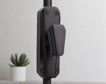 Art Deco Iron Cremone Bolt, Black Powder Coated Door Hardware
