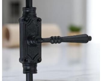 Iron Lever Handle Cremone Bolt | Black Powder Coated Door Hardware (Right Hand)