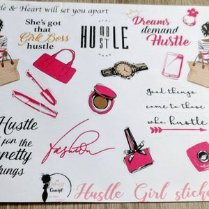 Planner stickers, Hustle Girl Planner stickers, Black Girl Planner Stickers, Fashion Girl Stickers, Planner Accessories, Custom Planner