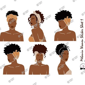 Melanin Women Sticker Sheet 1, Planner Stickers, Black Girl Stickers, African American Girl Sticker Stickers, Planner Accessories, Stickers
