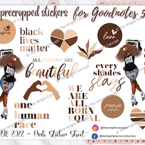 Black Girl Goodnotes Stickers | Mood For Melanin Sticker Set, Precropped Goodnotes Stickers, Digital Planner Stickers, Black Girl Stickers