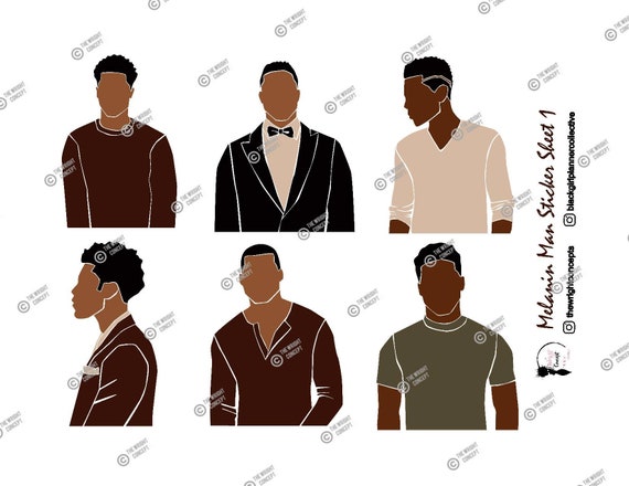 Melanin Man Sticker Sheet 1 Planner Stickers Black Man | Etsy