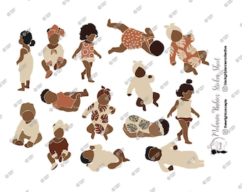 Melanin Babies Sticker Sheet, Black Love Stickers,Planner Stickers, Black Girl Stickers,African American Sticker, Planner Accessories