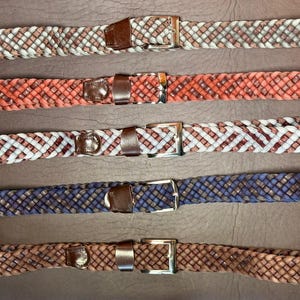 Vintage braided belt with leather end, Cotton belt, Unisex braided belt, Bohemian Style, Vintage belt