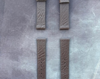 Handmade Vintage Leather Watch Strap Band brown 20mm with vintage bronze buckle