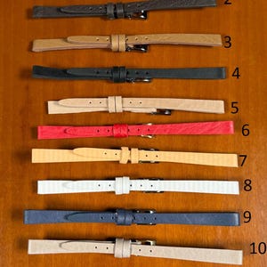 Genuine Leather Handmade Watch Strap Band 6mm, 8mm, 12mm,14mm image 2