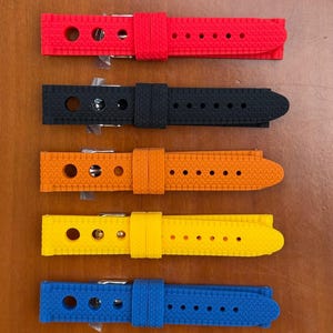 Silicone Rubber Divers Resin watch strap band with Rallye 3 holes 20mm,22mm,24mm mens women