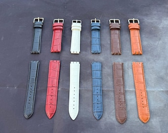 Echtes Leder-Uhrenarmband, passend für Swatch 17 mm & 19 mm