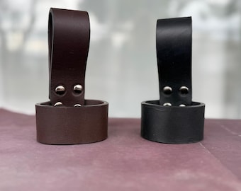full grain genuine leather cow leather axe belt loop holster holder