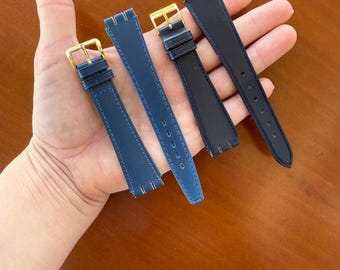 Swatch Slim watch strap band genuine leather watch strap fits Swatch Slim 17mm