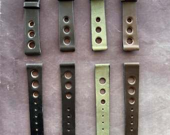 Rallye Horween Shell  Cordovan Watch Strap Band 18mm, Genuine Shell Horween Cordovan watch strap band rallye 3 holes rallye racing