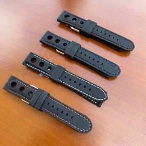 Silicone Rubber Rallye Watch Strap: Divers Resin Band, 20mm 22mm 24mm