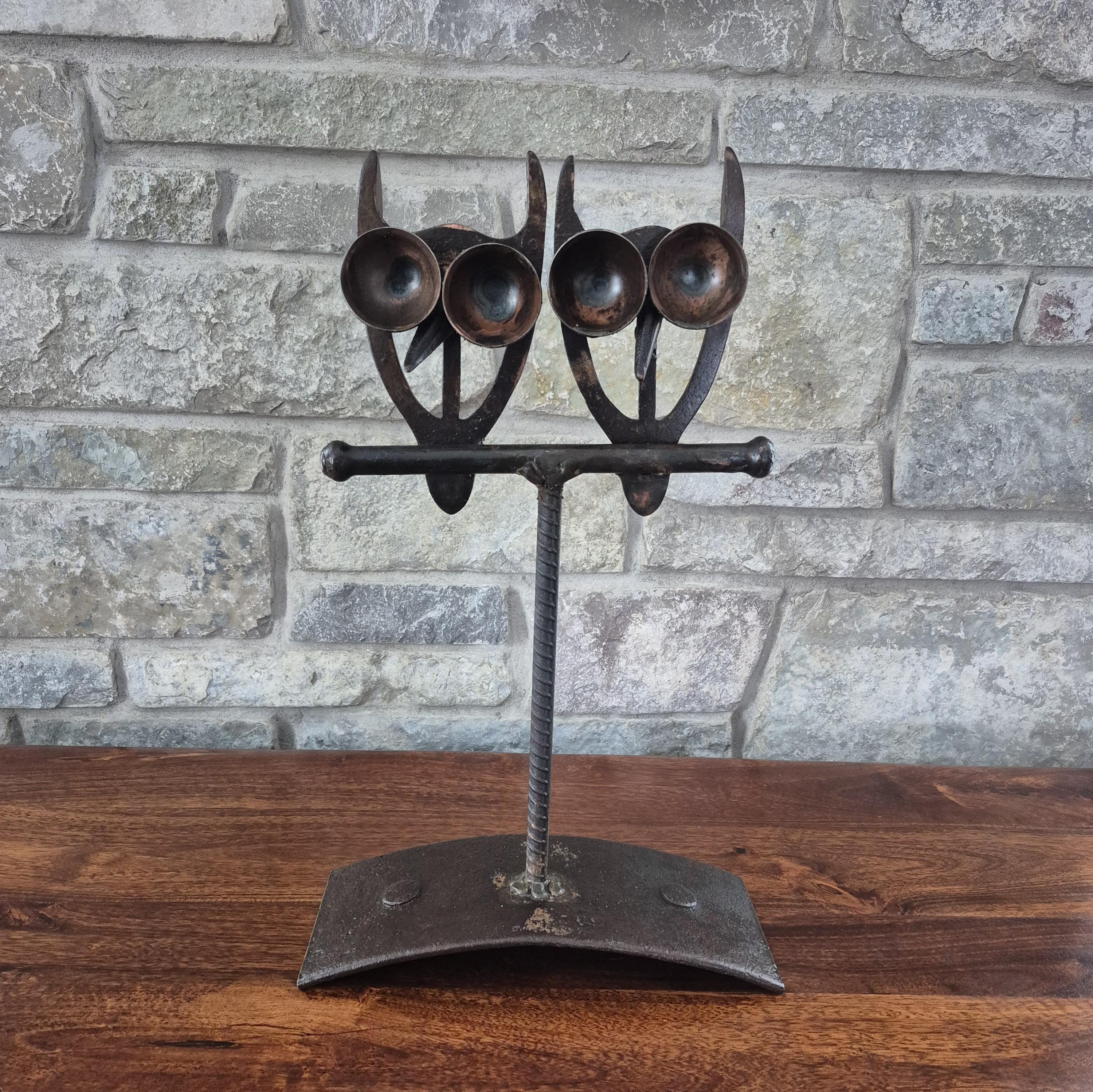 Owl Metal Sculpture – Owl Art, Reclaimed Antique, Rustic Garden & Outdoor Art
