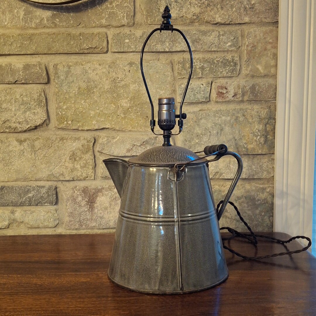 Lamp, Coffee Pot Lamp, Handmade Lamp, Western, Rustic Decoration ...