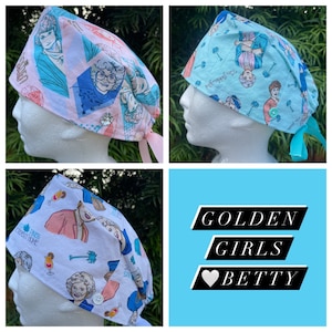 Golden girls scrub cap with buttons